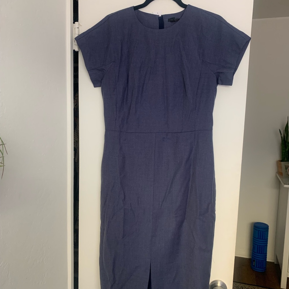 Ann Taylor Short Sleeve Sheath Dress / Seaside Blue